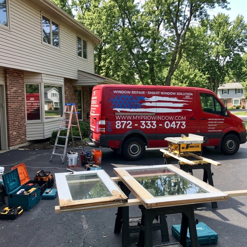window sash repair in progress